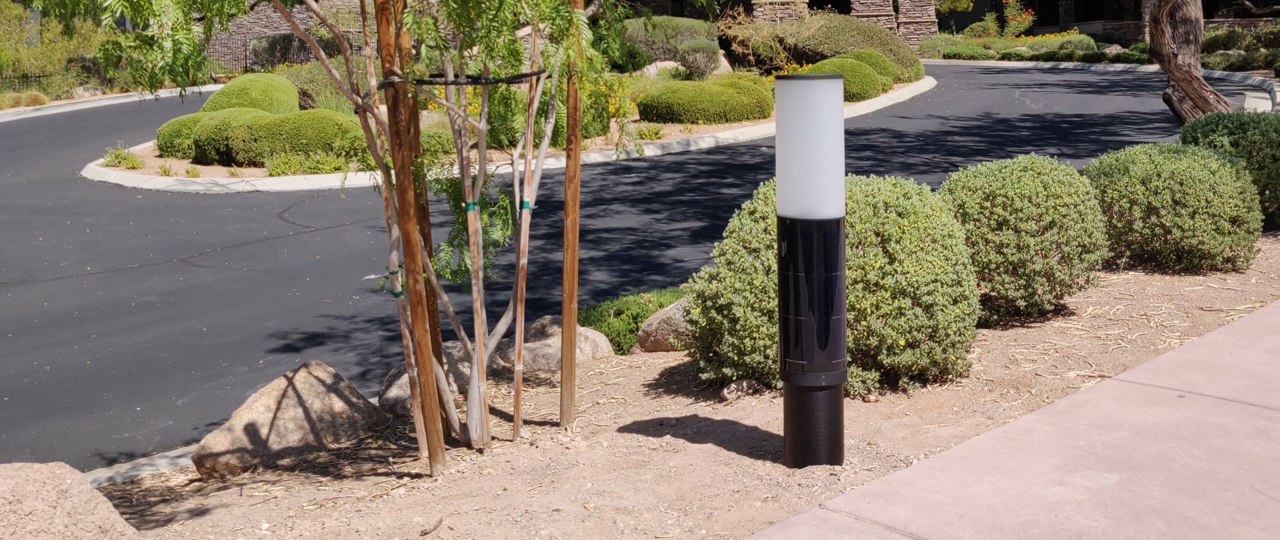 Solar outdoor lighting - NxT solar powered solar lamp post RGB color LED garden light for resorts, parks, hotels